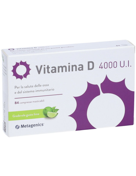 Vitamina D 4000 U.I. integratore alimentare di vitamina D 84 cpr masticabili