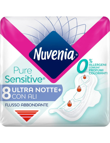 Nuvenia Assorbenti Pure Sensitive Ultra con ali Notte 8pz