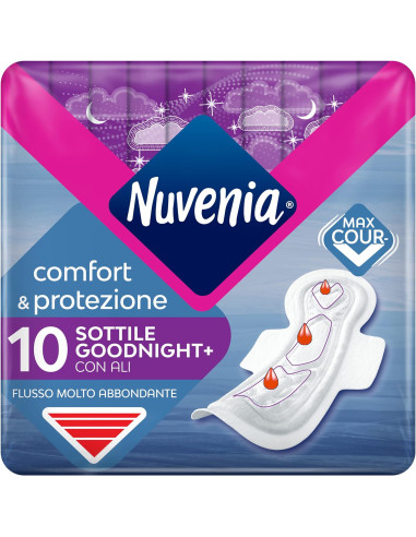 Nuvenia Goodnight assorbenti ultra sottile notte con ali 10pz